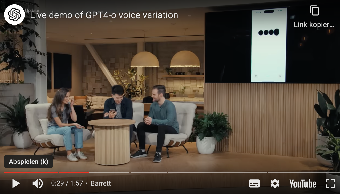 Screenshot of the linked video from OpenAI's demo of the Sky voice